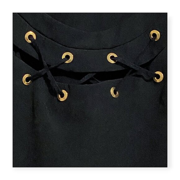 Zara Black Grommet Lace-Up Tunic Dress Size S - Picture 7 of 13